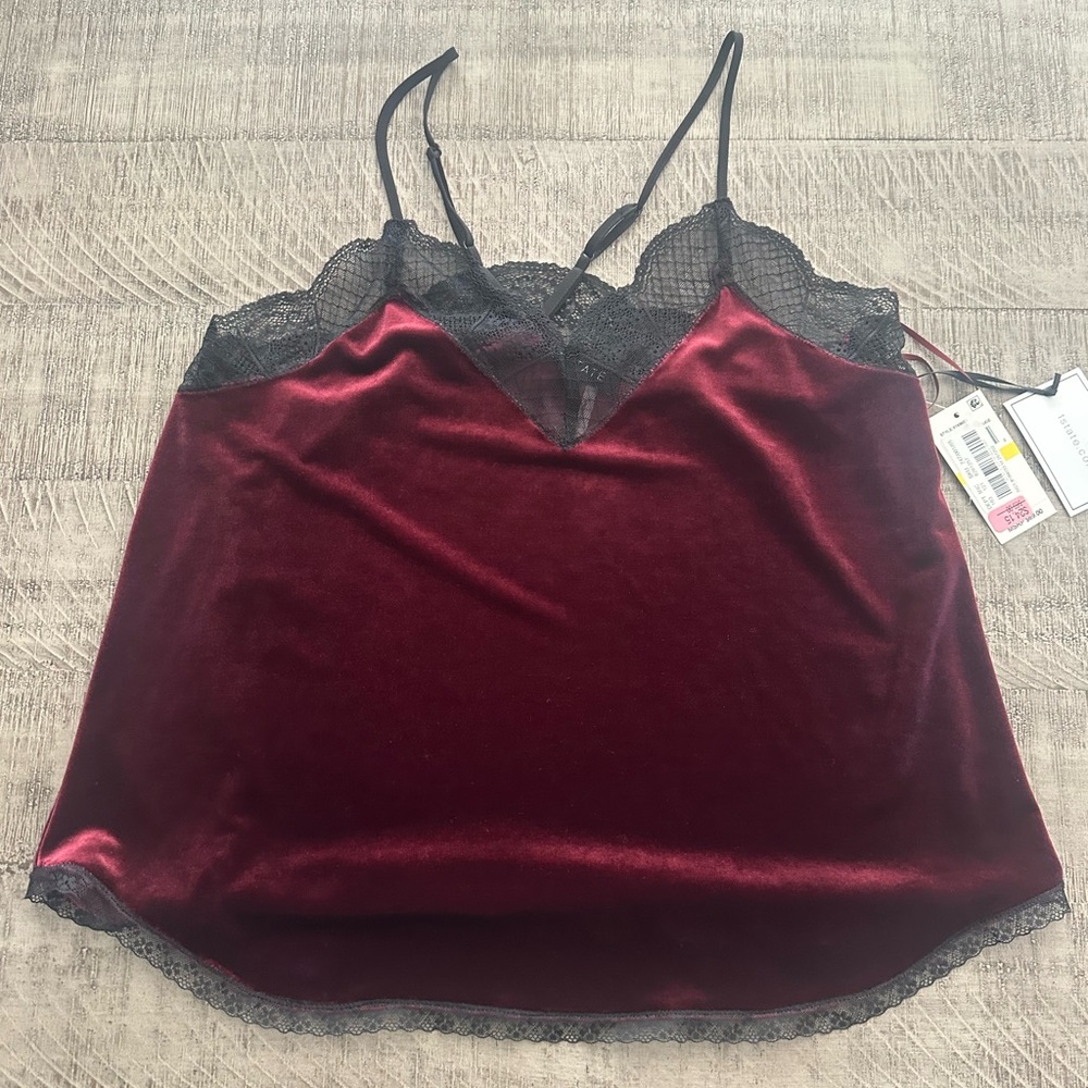 1. State Wine Satin Lace Cami